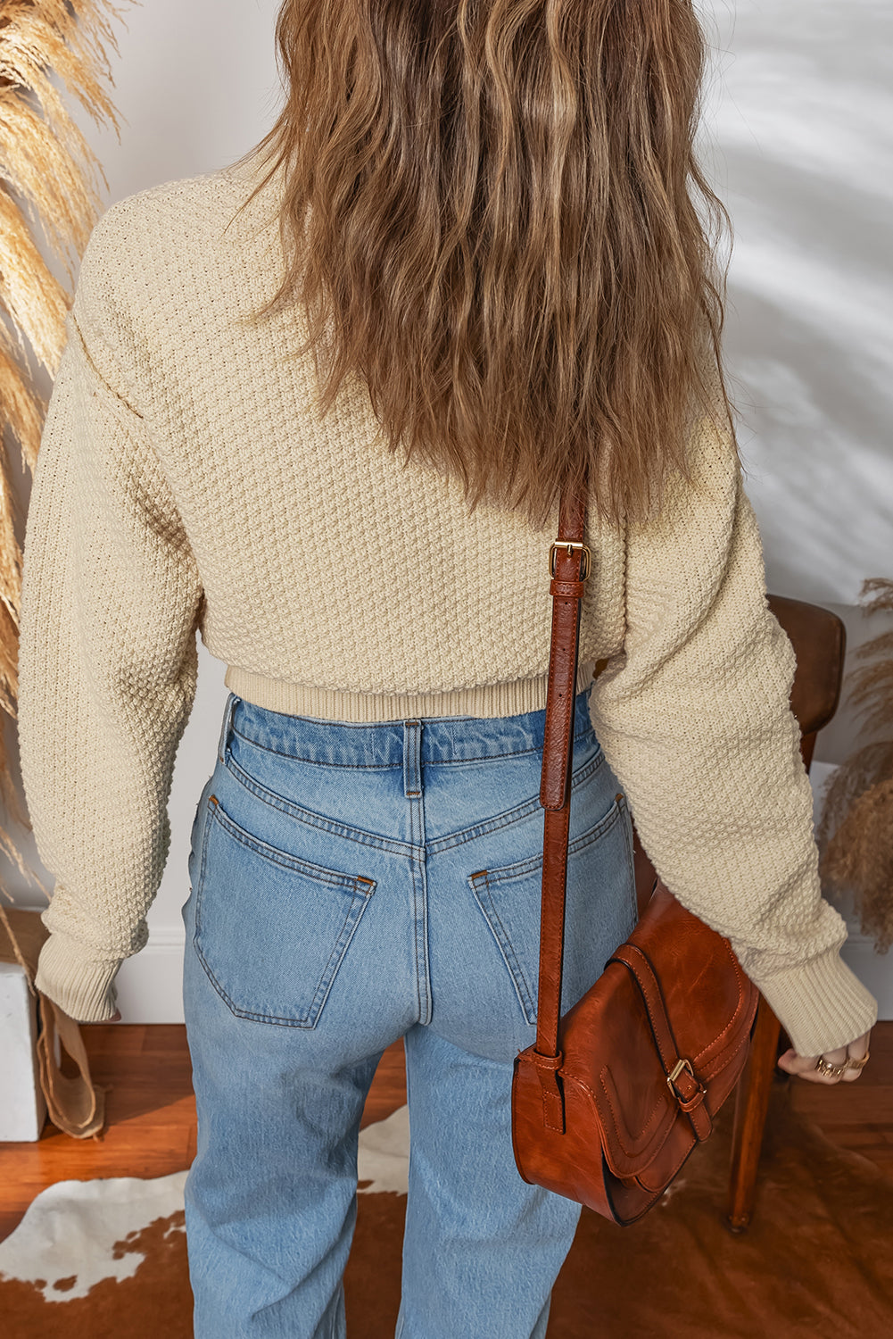 Zaluva™ | Beige Kort Kofta