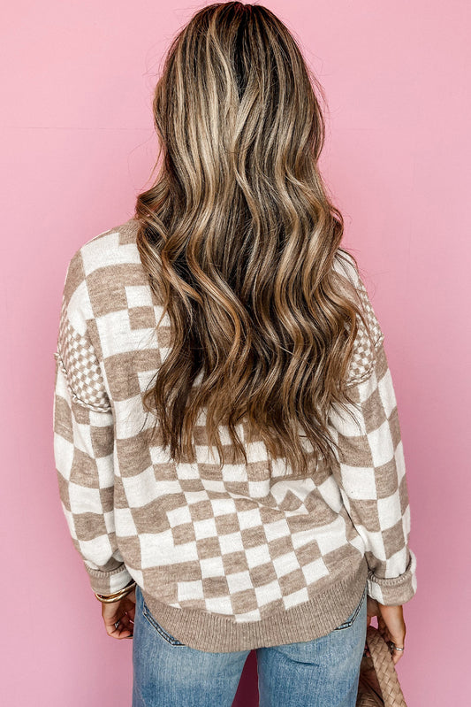 Oaklyn™ – Check Knit Sweater