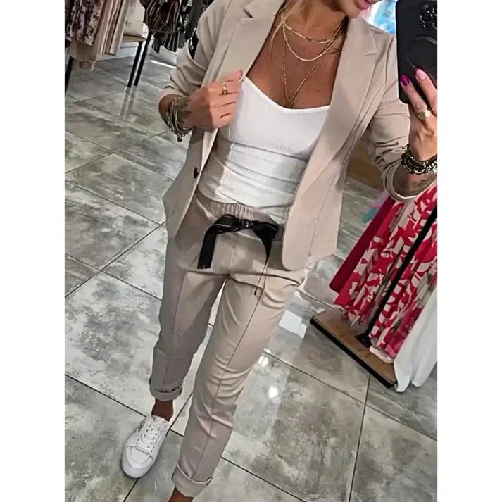 Zaluva™ | Måttsytt Set med Mjuk Blazer och Lätta Joggingbyxor