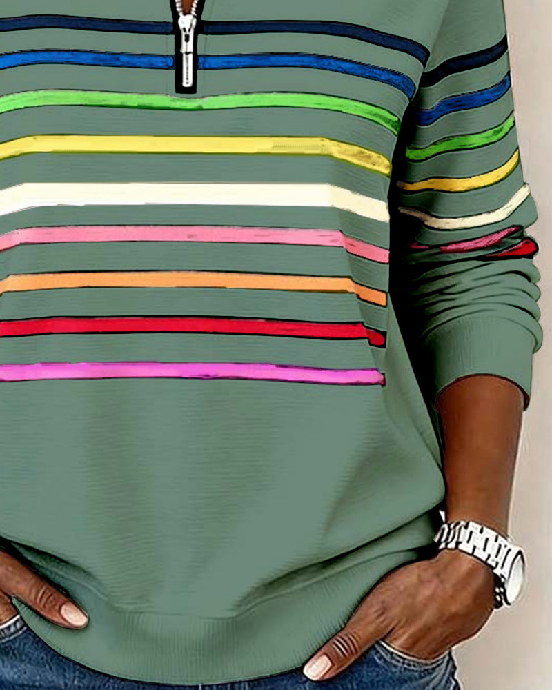 Riley™ | Sweatshirt with Rainbow Stripes