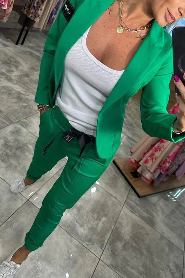 Zaluva™ | Måttsytt Set med Mjuk Blazer och Lätta Joggingbyxor