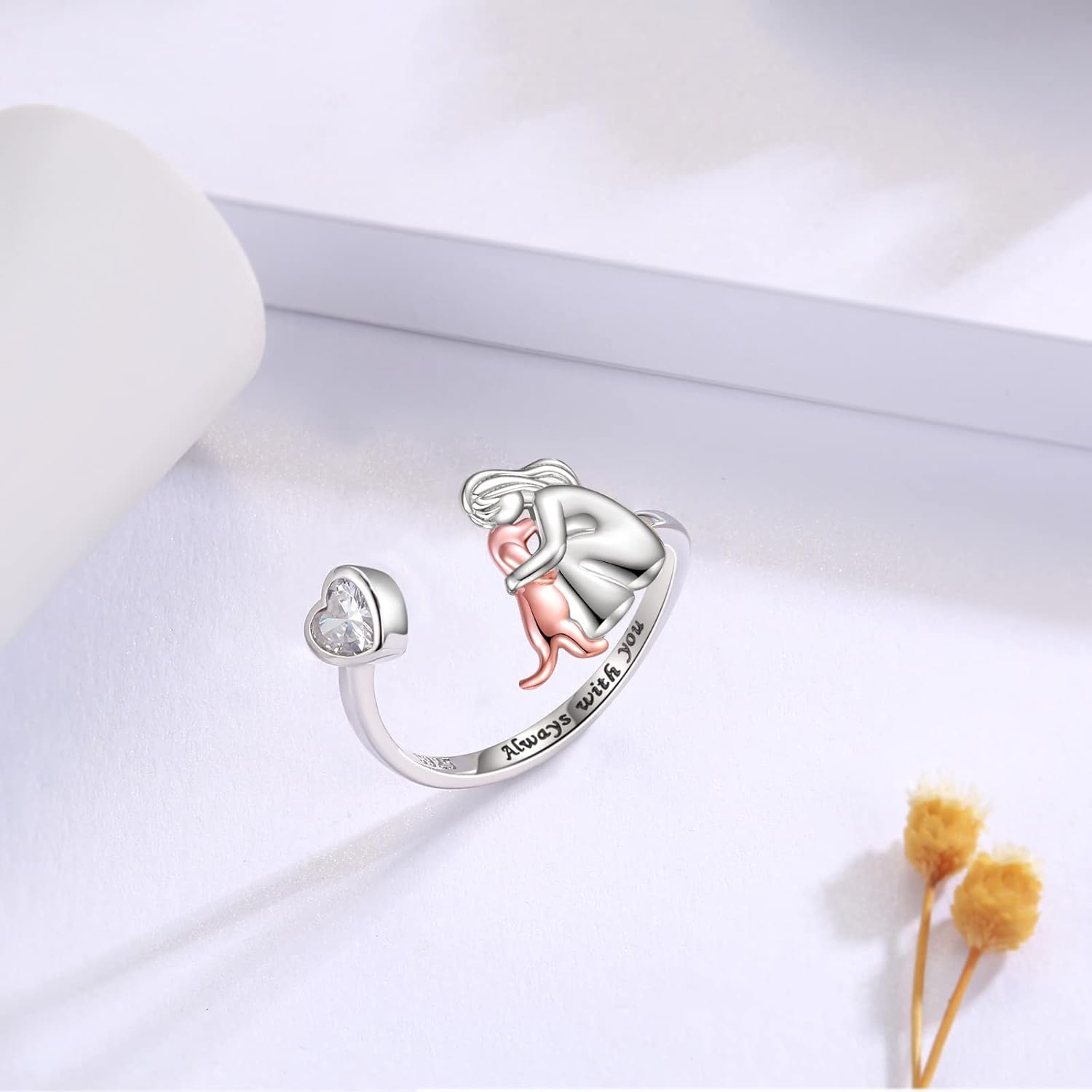 Zaluva™ | Ring med hundikon (Rose)