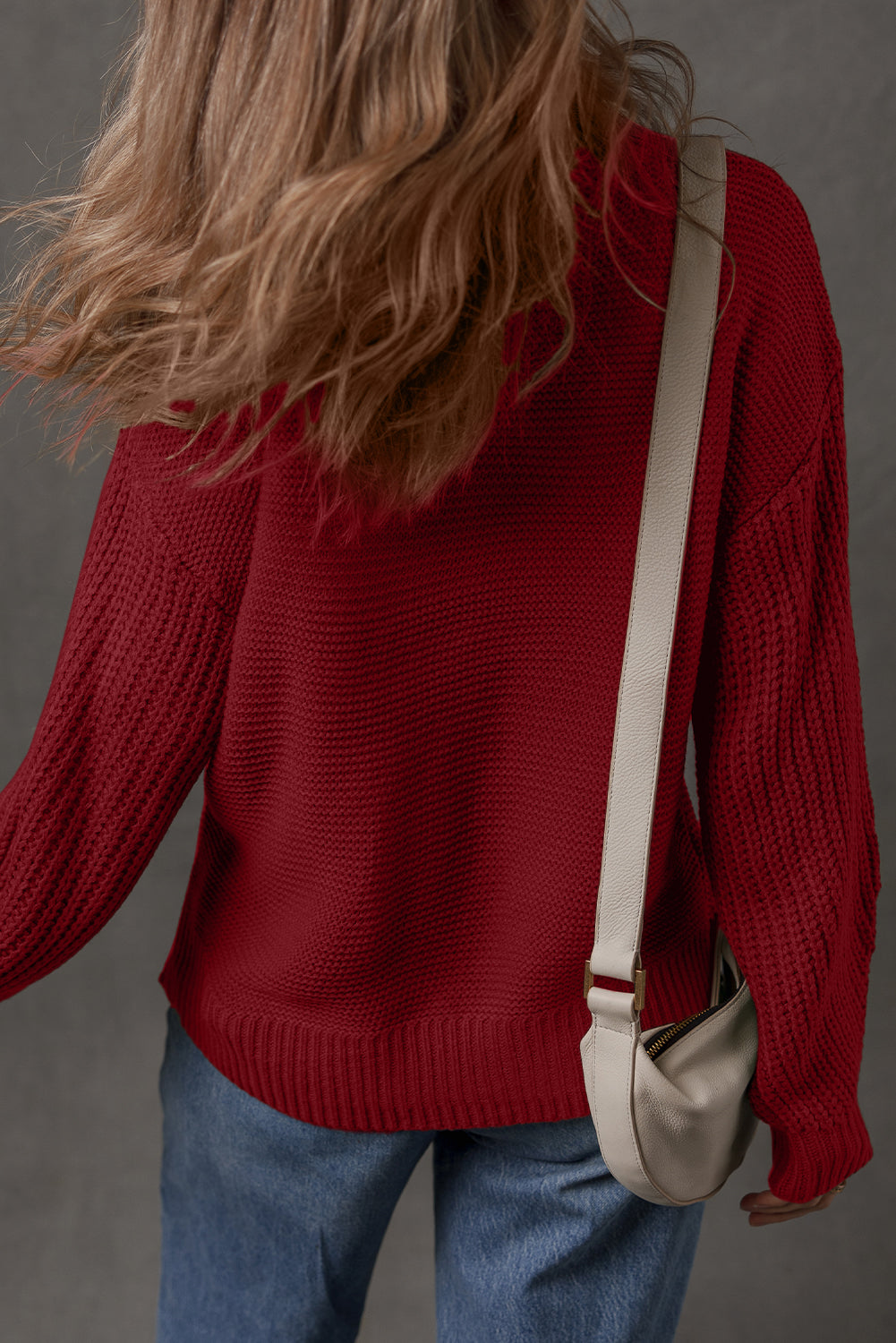 Zaluva™ | Röd Loose Fit Tröja