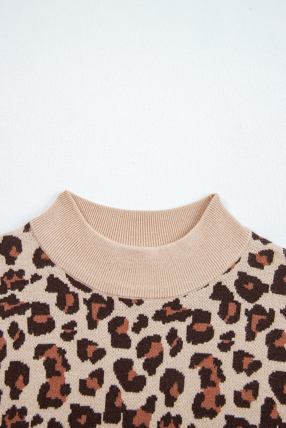 Zaluva™ | Khaki Leopradmönstrad Stickad Klänning