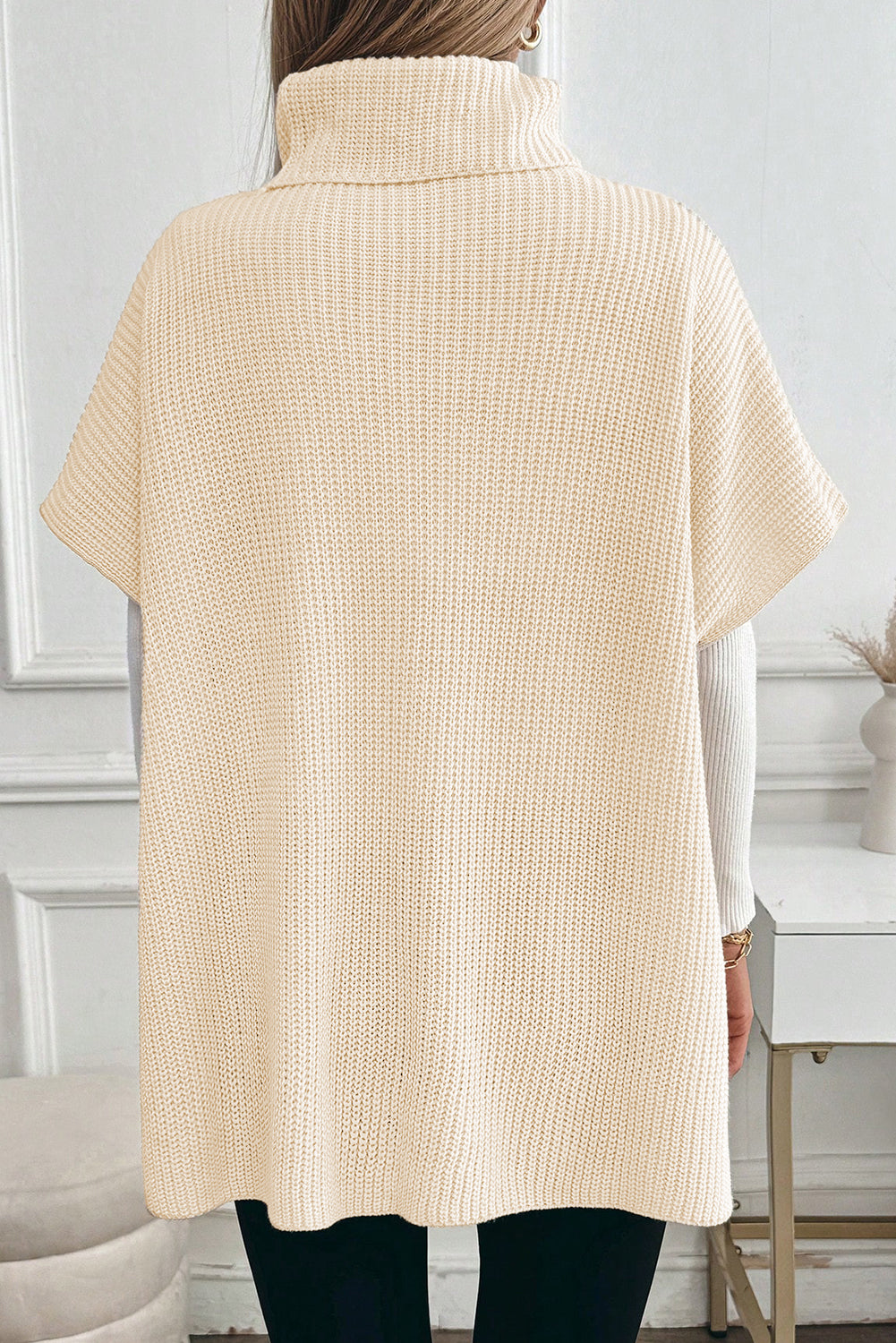 Zaluva™ | Ljus Turtleneck Tunika med Fickor