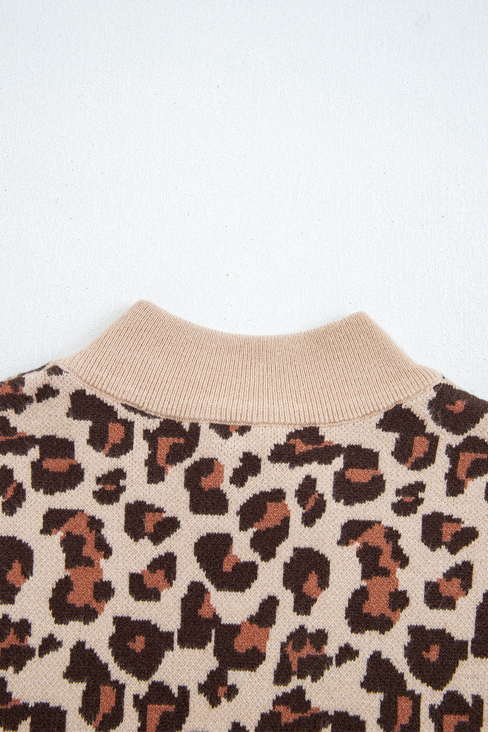 Zaluva™ | Khaki Leopradmönstrad Stickad Klänning
