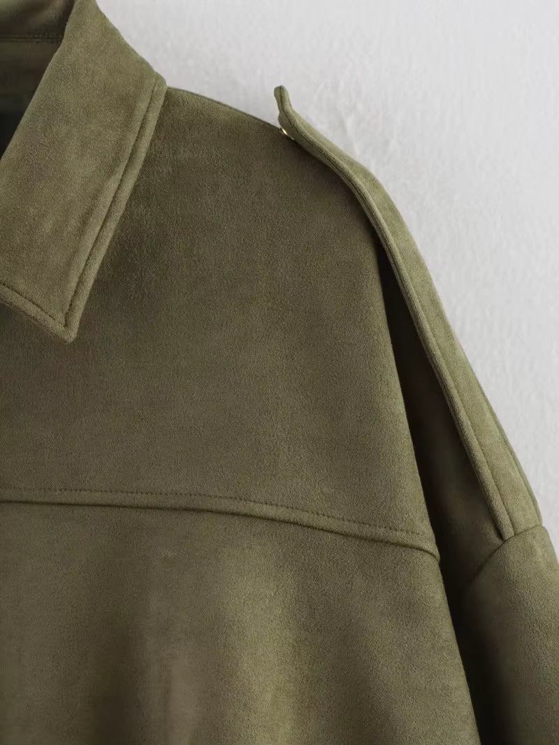 Amara™ – Premium höstjacka med mocka-look