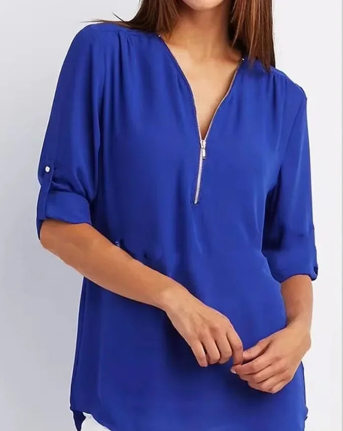 Zaluva™ | Ronja – Elegant topp med dragkedja