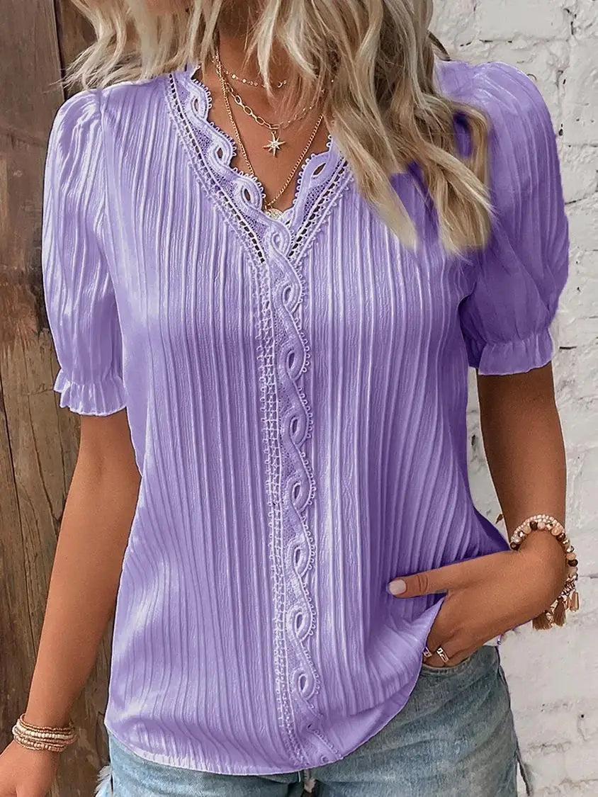 Zaluva™ | Mira – Feminin topp med spetsdetaljer