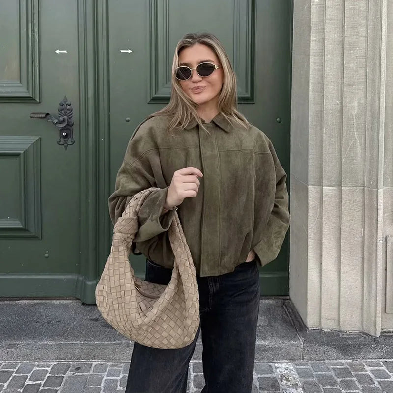 Amara™ – Premium höstjacka med mocka-look