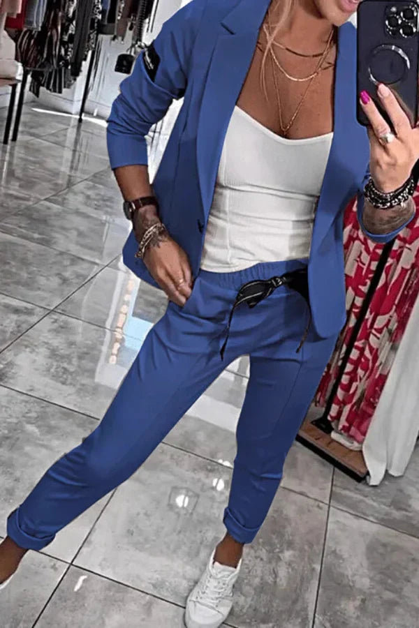 Zaluva™ | Måttsytt Set med Mjuk Blazer och Lätta Joggingbyxor