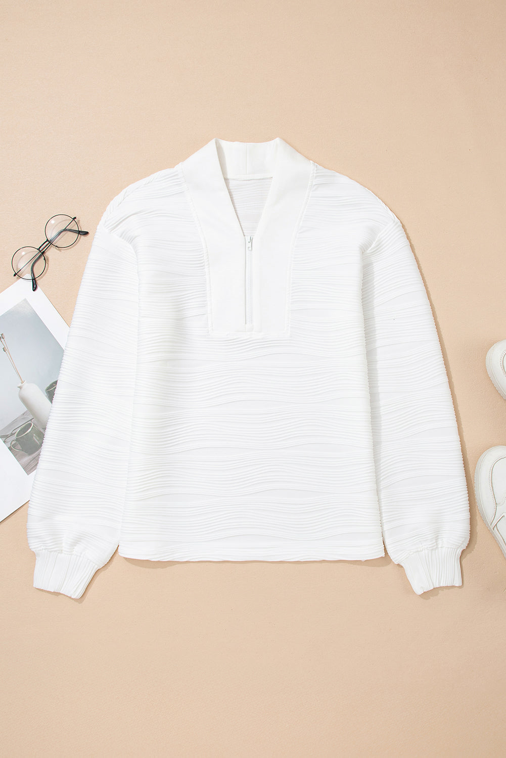 Marin™ zip-neck textured sweatshirt