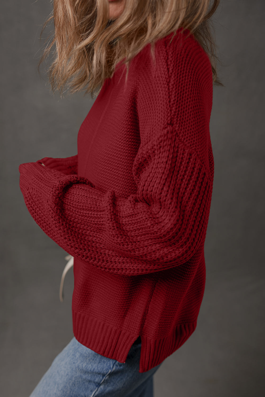 Zaluva™ | Röd Loose Fit Tröja