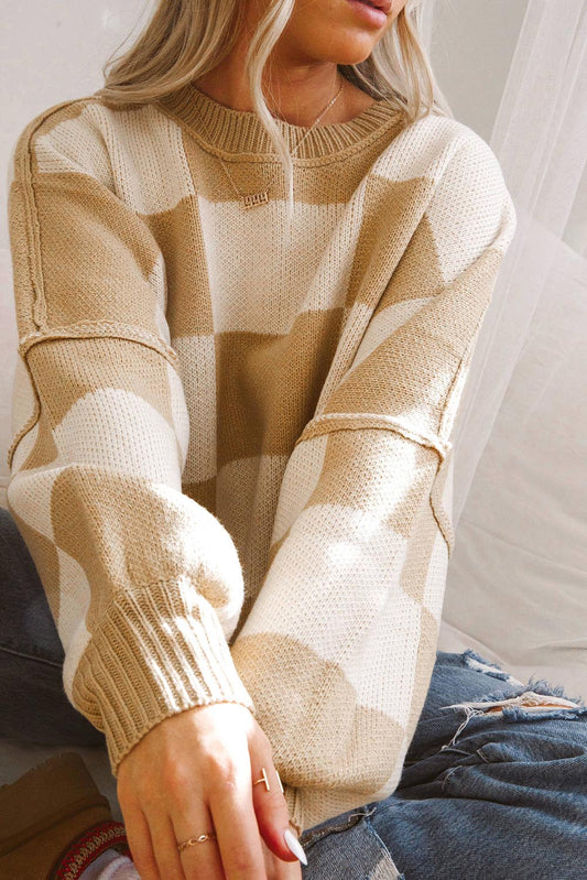 Wilder™ – Check Knit Bishop Sweater