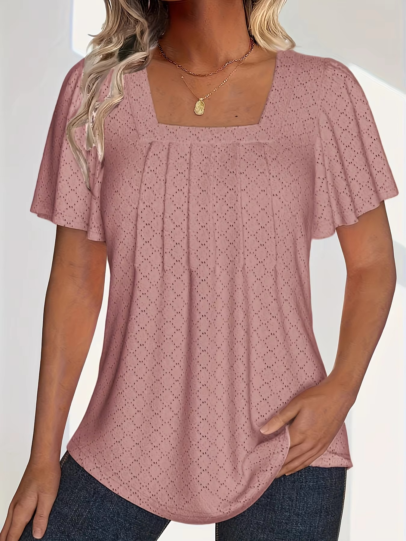 Zaluva™ | Mirelle – Blus med fyrkantig halsringning och textur