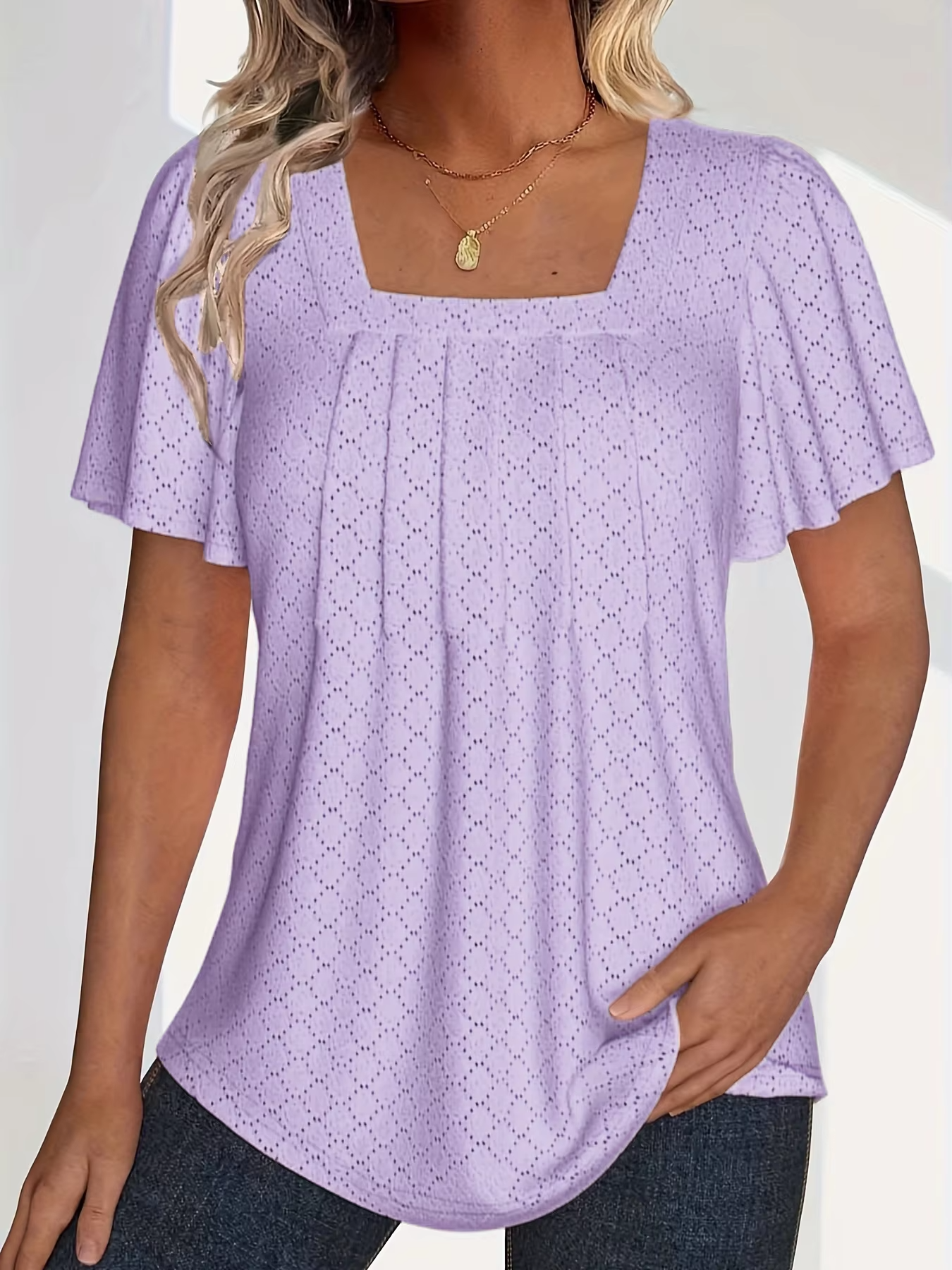 Zaluva™ | Mirelle – Blus med fyrkantig halsringning och textur