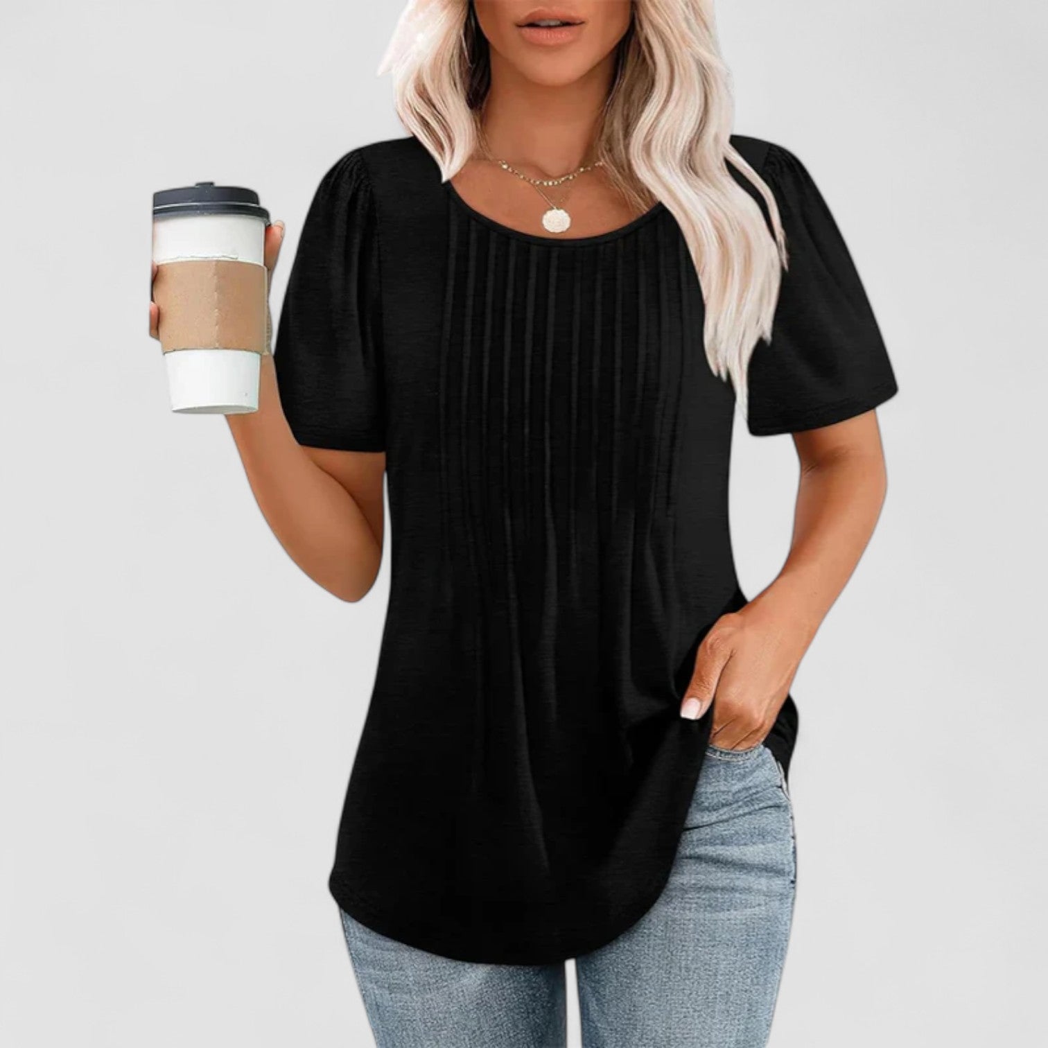 Zaluva™ | Linna – Långärmad blus i mjuk viskos