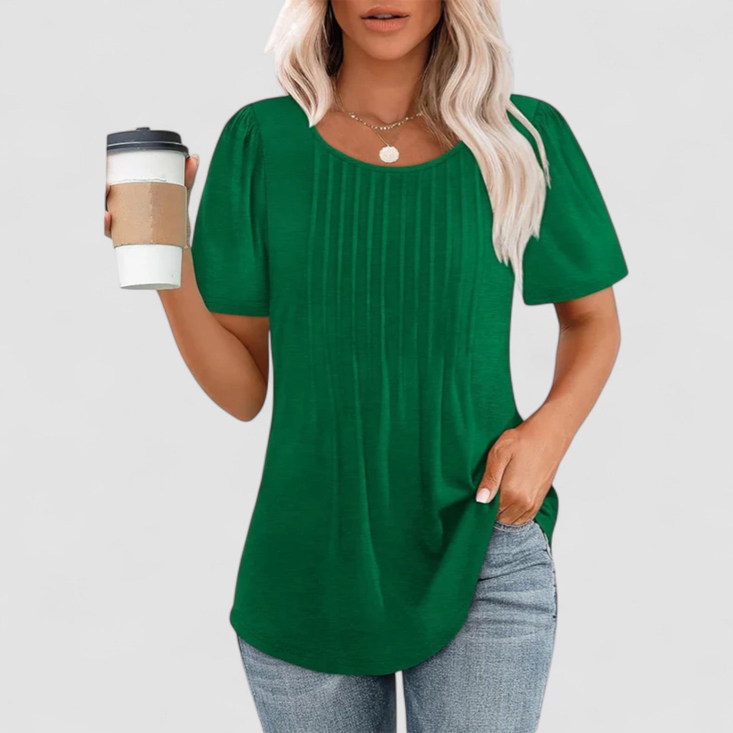 Zaluva™ | Linna – Långärmad blus i mjuk viskos
