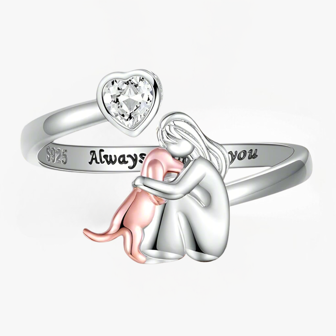 Zaluva™ | Ring med hundikon (Rose)