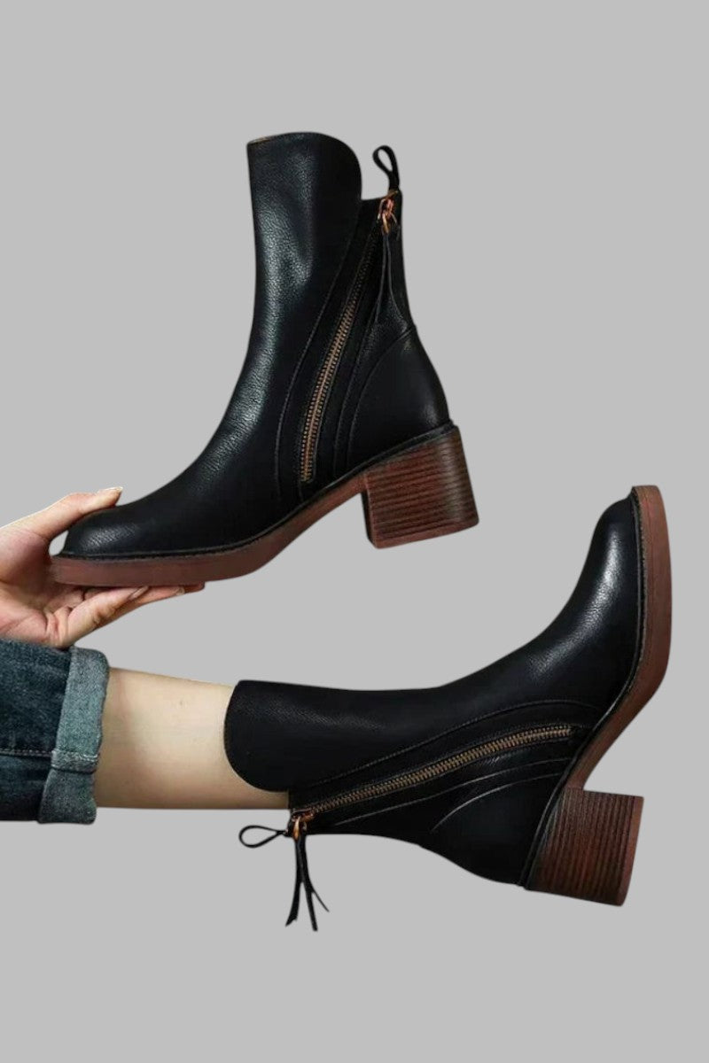 Anna™ | Eleganta ankelboots i läder