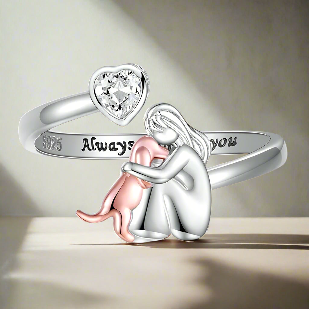 Zaluva™ | Ring med hundikon (Rose)