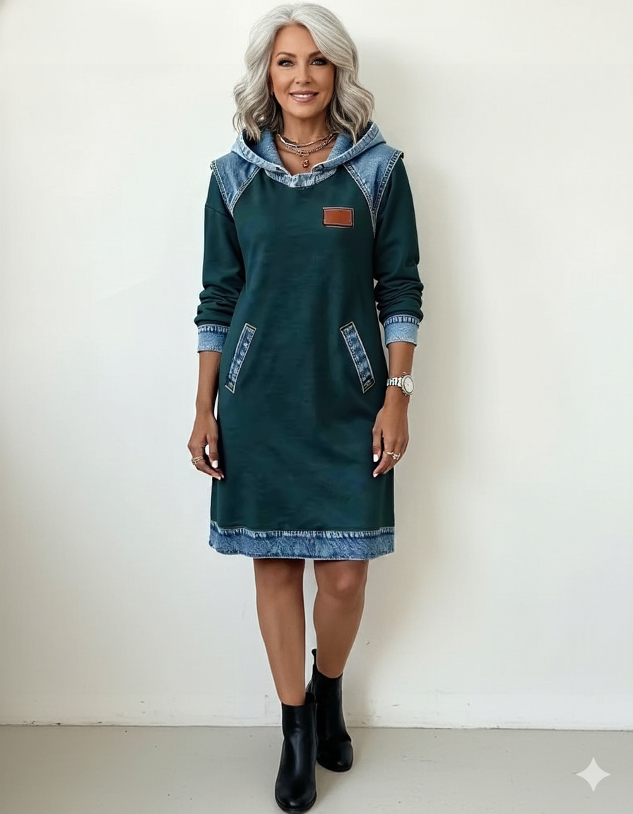 Harper™ | Denim Hoodie Dress