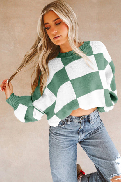 Wilder™ – Check Knit Bishop Sweater