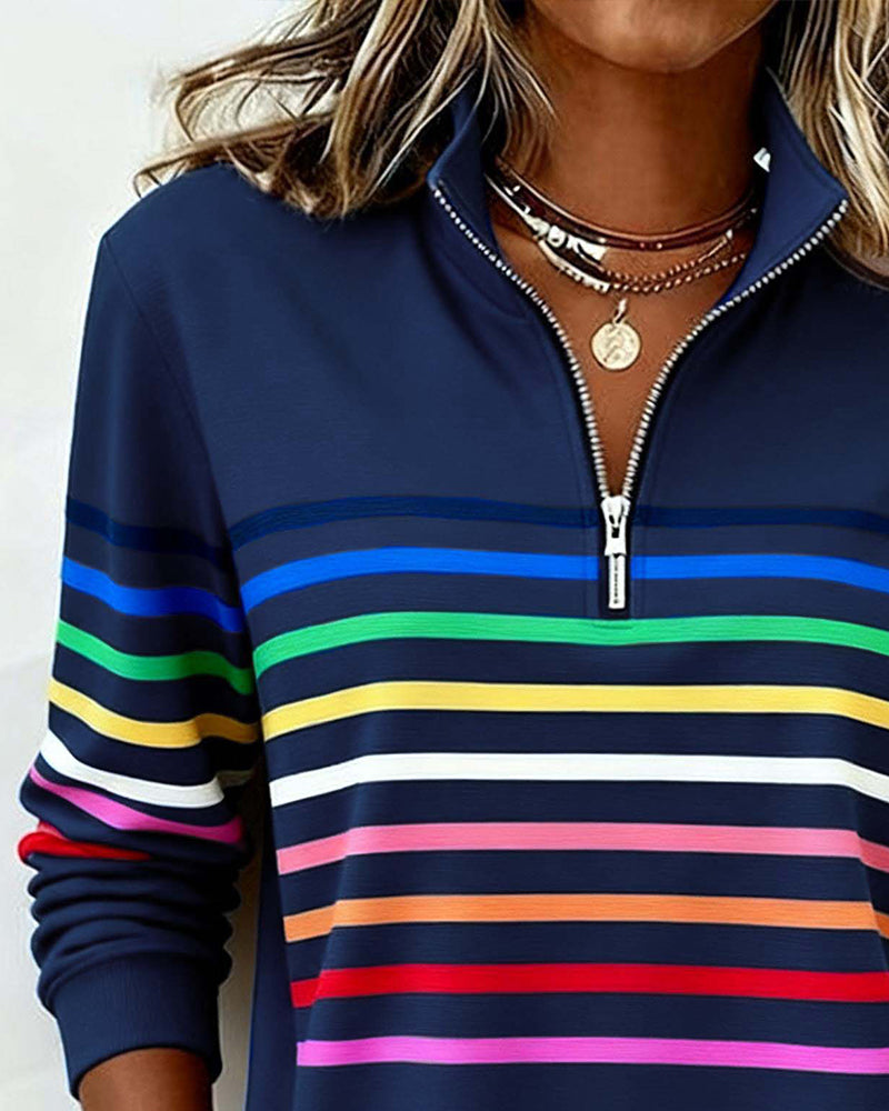 Riley™ | Sweatshirt with Rainbow Stripes