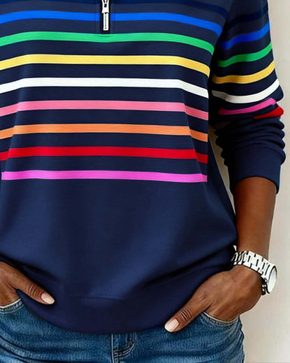 Riley™ | Sweatshirt with Rainbow Stripes