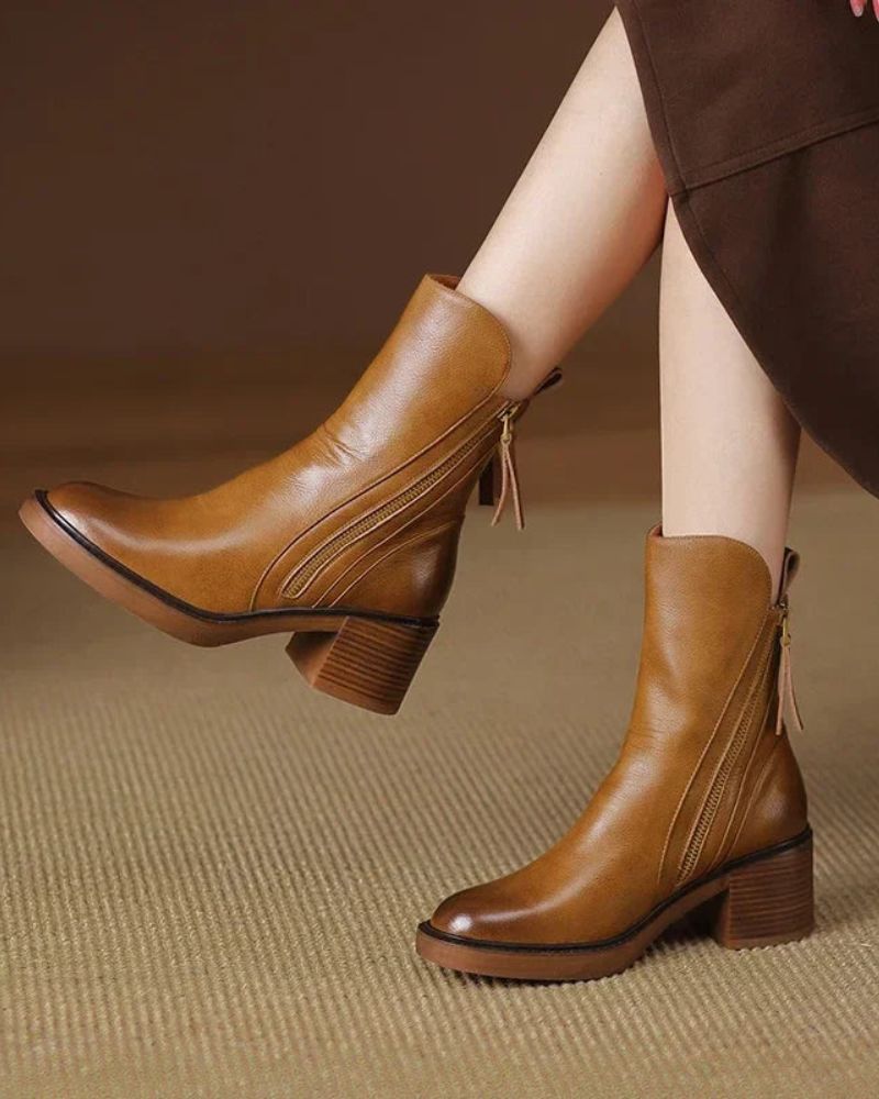 Anna™ | Eleganta ankelboots i läder