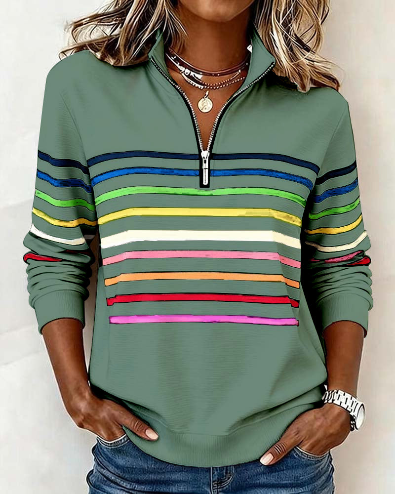 Riley™ | Sweatshirt with Rainbow Stripes