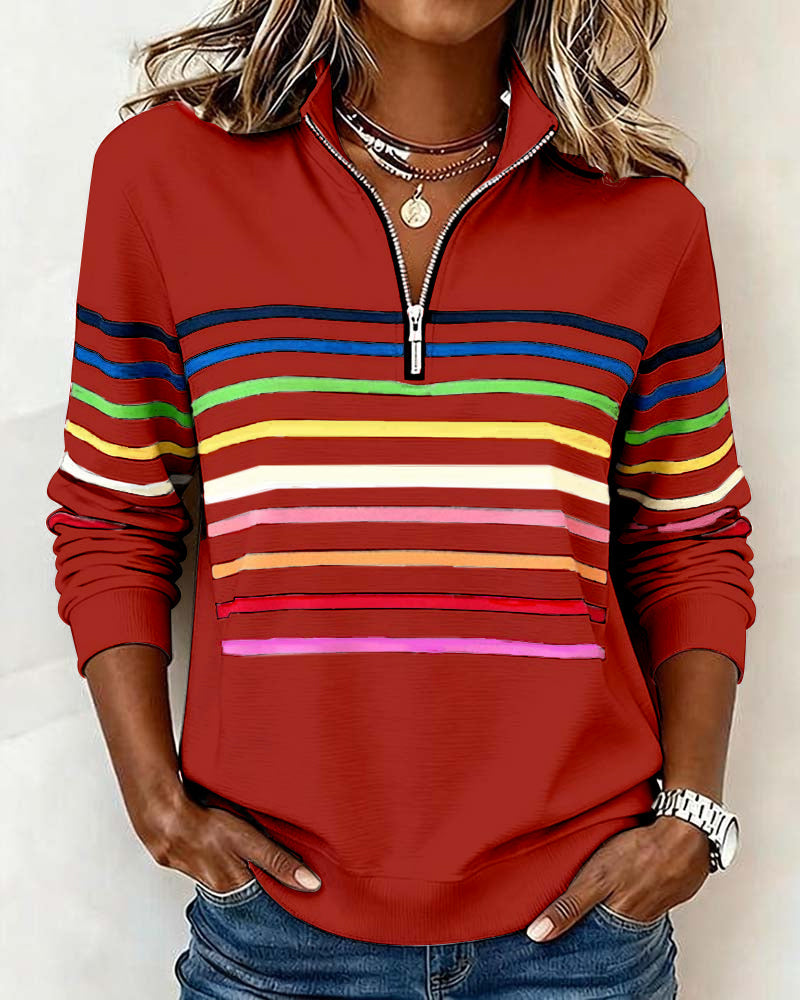 Riley™ | Sweatshirt with Rainbow Stripes