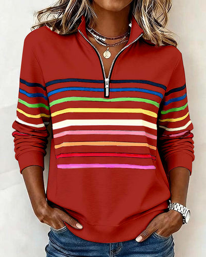 Riley™ | Sweatshirt with Rainbow Stripes