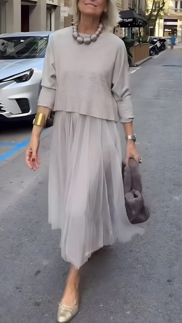 Zara™ | Elegant Tulle Sweater Dress
