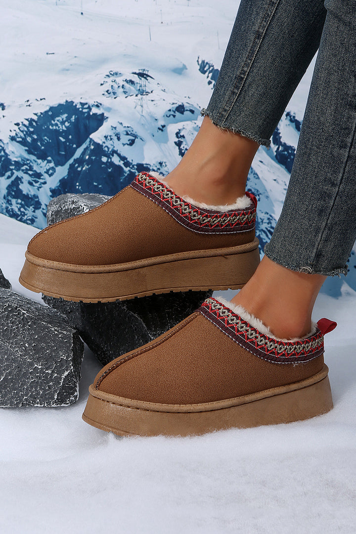 Chestnut Suede Plush Winter Boots