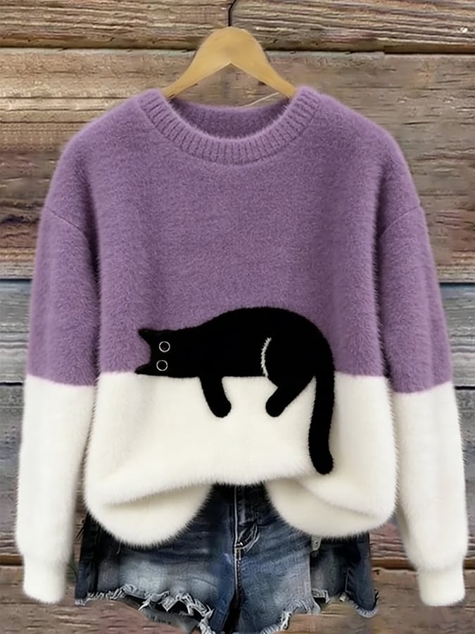Bridget | Warm colorful Cat sweatshirt