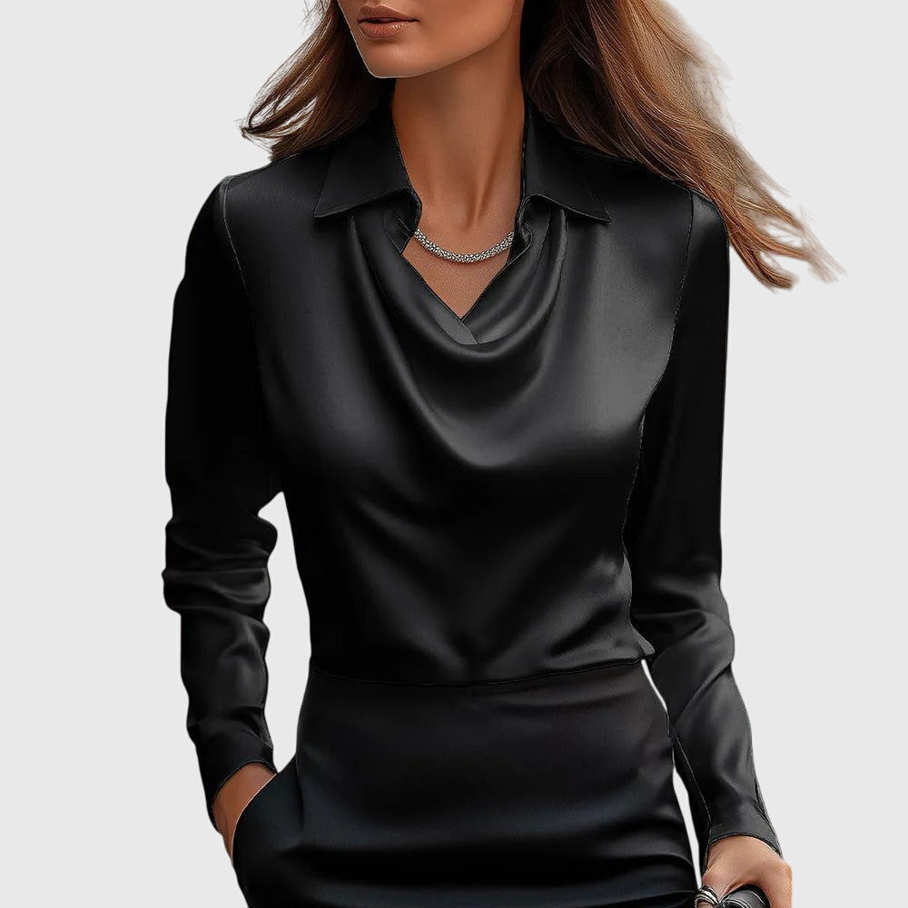 Sylvie™  | Elegant blus med subtil glans
