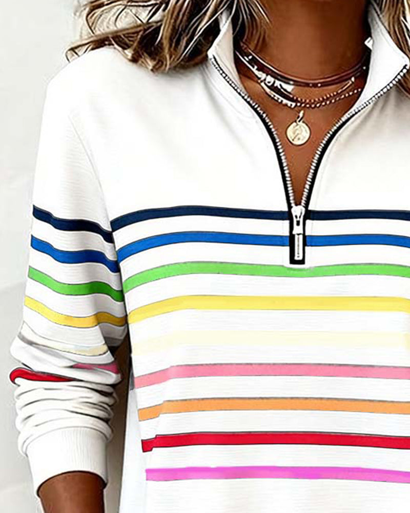 Riley™ | Sweatshirt with Rainbow Stripes