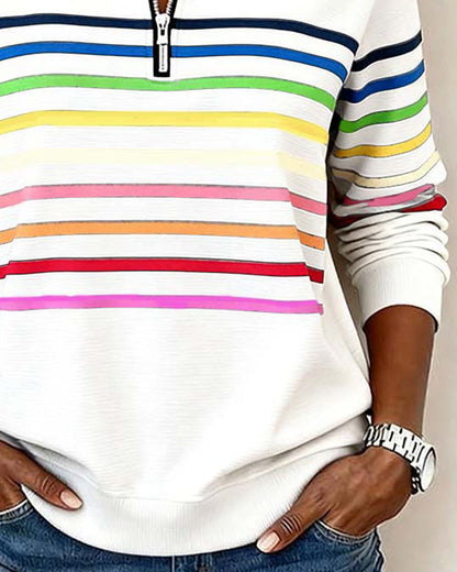 Riley™ | Sweatshirt with Rainbow Stripes
