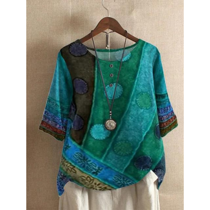 Jessica™ – Ledig och Färgglad Boho-Blus
