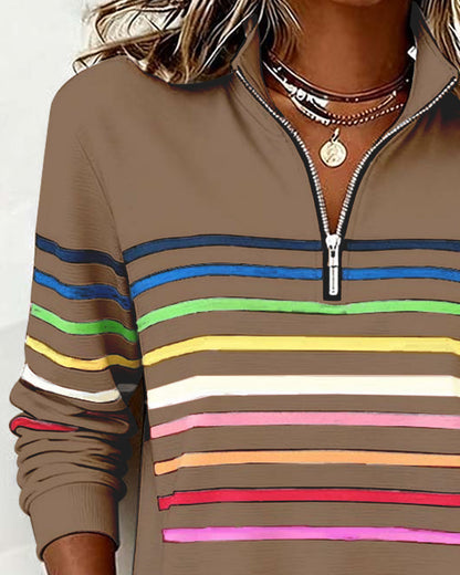 Riley™ | Sweatshirt with Rainbow Stripes