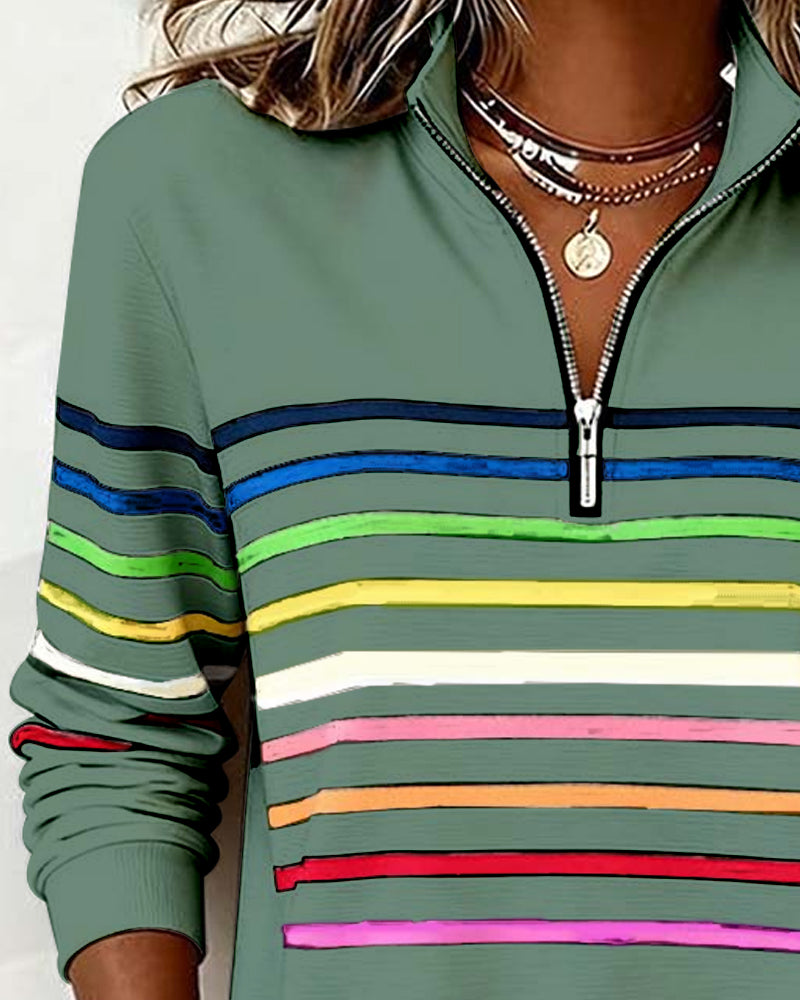 Riley™ | Sweatshirt with Rainbow Stripes