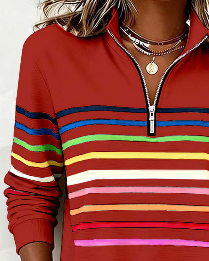Riley™ | Sweatshirt with Rainbow Stripes