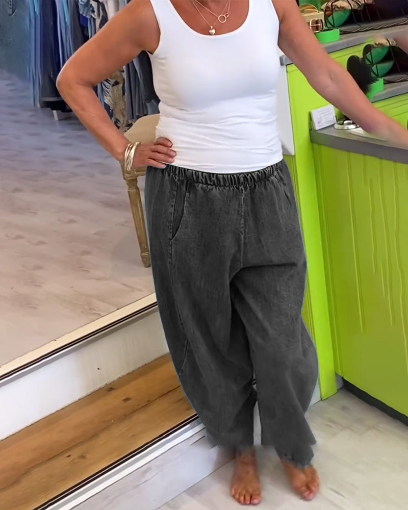 Maren™ | relaxed cotton-blend pants