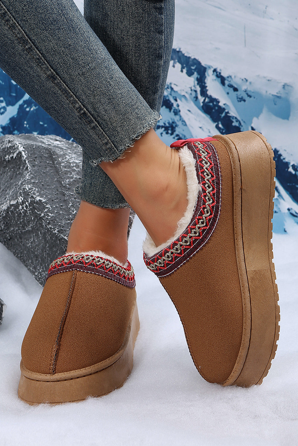 Chestnut Suede Plush Winter Boots