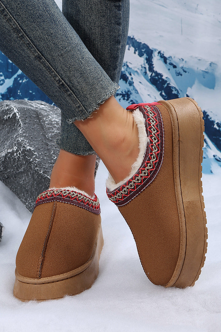 Chestnut Suede Plush Winter Boots