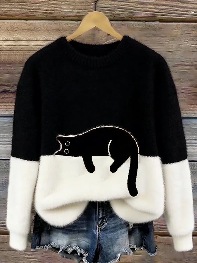 Bridget | Warm colorful Cat sweatshirt