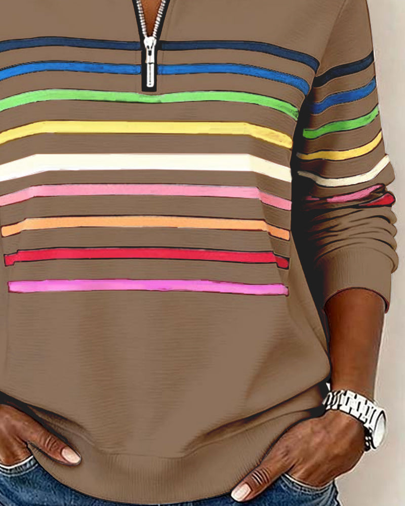 Riley™ | Sweatshirt with Rainbow Stripes