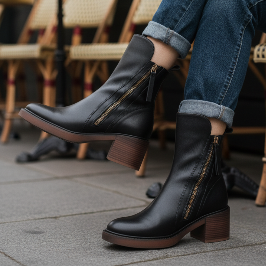 Anna™ | Eleganta ankelboots i läder