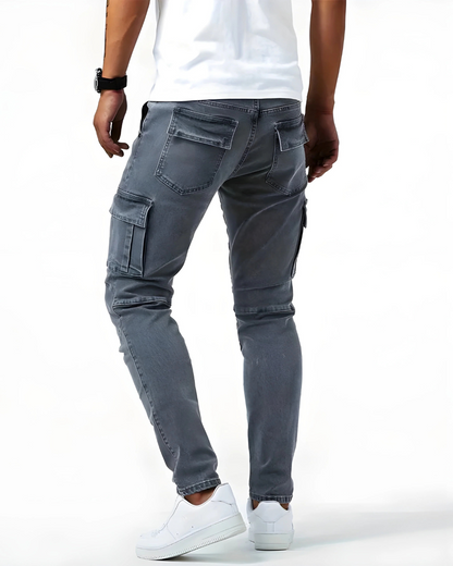 Pantaloni Cargo Marino Elasticizzati